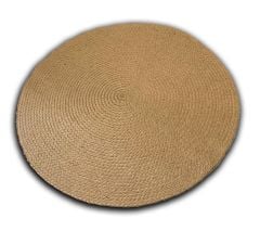 Paspasçım Naturel Yuvarlak Jüt Halı Örgü Hasır Kilim