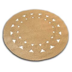 Paspasçım Ufo Yuvarlak Jüt Halı Örgü Hasır Kilim