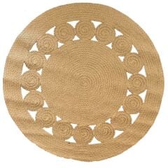 Paspasçım Ufo Yuvarlak Jüt Halı Örgü Hasır Kilim