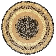 Paspasçım Renkli Yuvarlak Jüt Halı Örgü Hasır Kilim