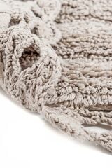 Giz Home Lace Oval El Yapımı Pamuklu Banyo Paspası Stone Taş