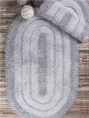 Maco Cotton Efes Tafting 2’li Set Klozet Banyo Paspası Gri