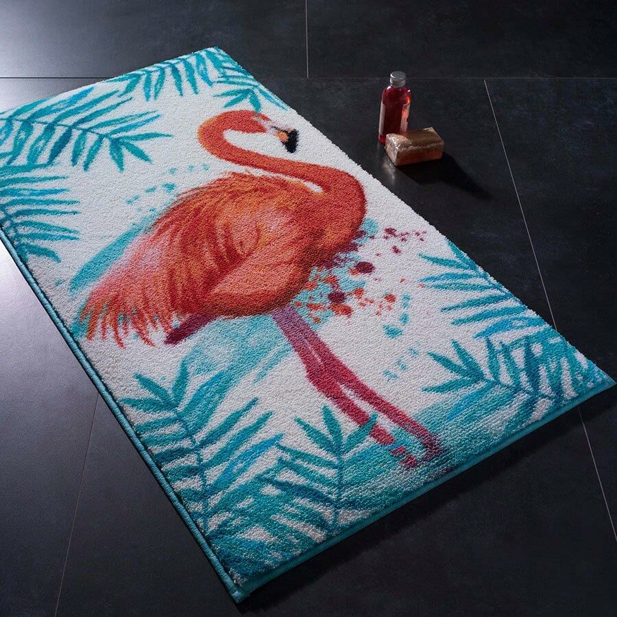 Confetti Flamingo Turkuaz 80x140 Banyo Paspası Kaymaz Halı