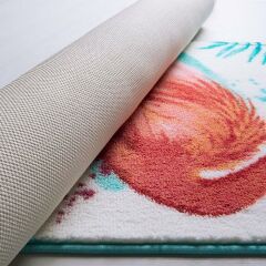 Confetti Flamingo Turkuaz 80x140 Banyo Paspası Kaymaz Halı