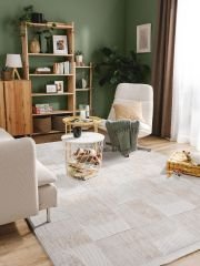 Orion Krem Modern Salon Mutfak Yatak Odası Halısı