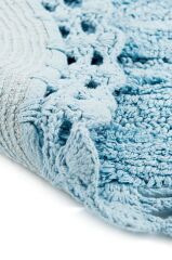 Giz Home Lace 2'li Set Klozet Takımı Oval Banyo Paspası Mavi