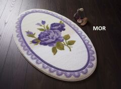 Confetti Rosa 80x130 Oval Oymalı Kaymaz Banyo Paspası