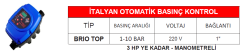 İTALYAN OTOMATİK BASINÇ KONTROL -BRIO TOP