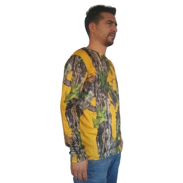 Antler Sarı Orman Desen Uzun Kollu Tshirt  XL