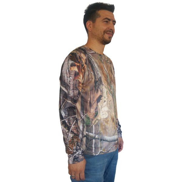 Antler Kahve Orman Desen Uzun Kollu Tshirt  XL