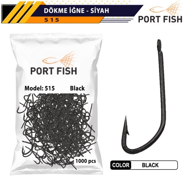 Portfish Dökme İğne Siyah 1000 Li Paket