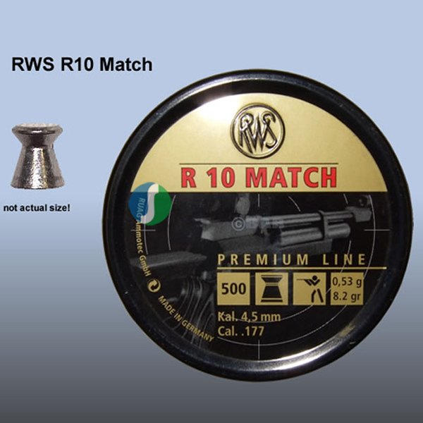 RWS Havalı Saçma 4.5 mm R10 Match 0,53 gr 500'lü