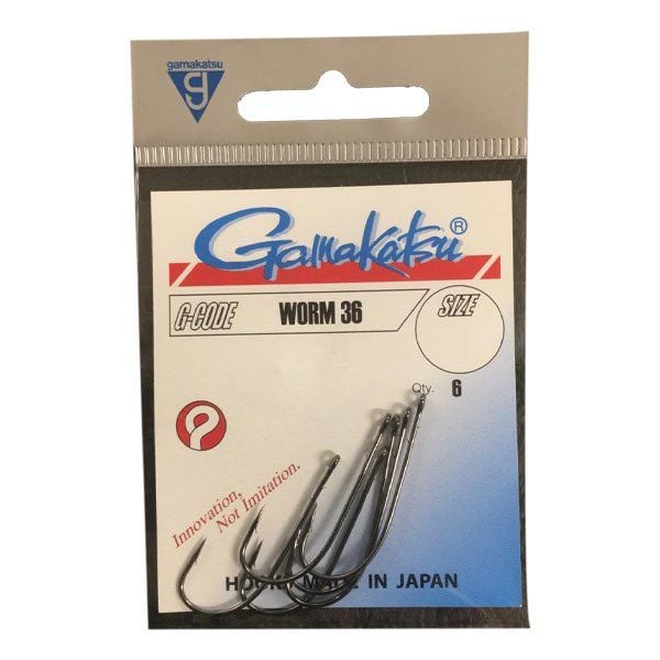 GAMAKATSU Worm 36 Siyah No:6 Olta İğnesi 1/6