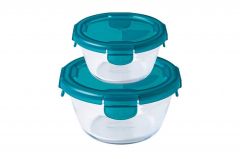 Pyrex 913S095/7046 2 Lİ Yuvarlak Cam Saklama Kabı Seti