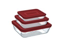 Pyrex 913S343/XX46 Cam Fırın Kabı Kırmızı