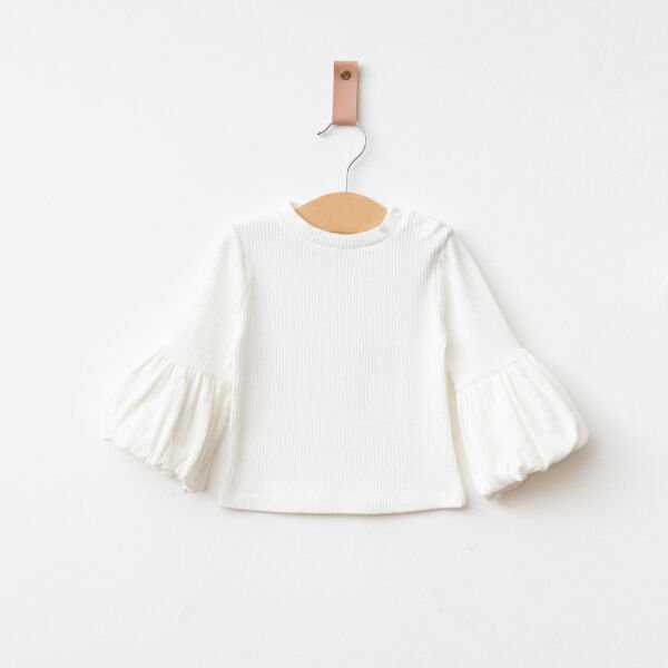 Püsküllü Palazzo Kız Bebek Çocuk Jean Salopet Tulum Lüks %100 Pamuk Likralı Ribana Balon Bluz Denim Kot Takım LACİVERT -  9-12 AY