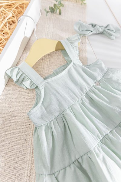 Fırfırlı Bandanalı Askılı Yazlık Kız Çocuk Elbise