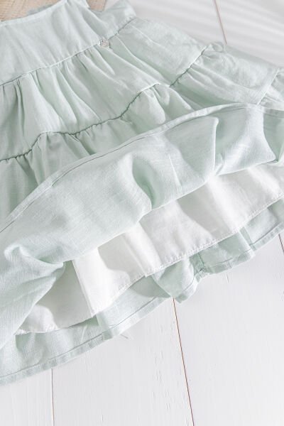 Fırfırlı Bandanalı Askılı Yazlık Kız Çocuk Elbise