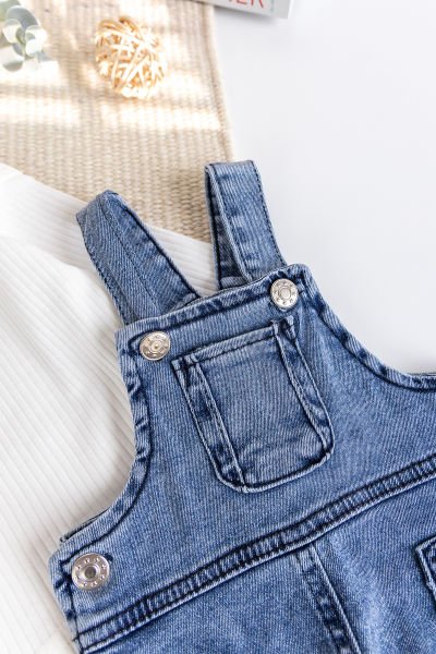 Çep Detaylı Erkek Bebek Salopet Tulum Set