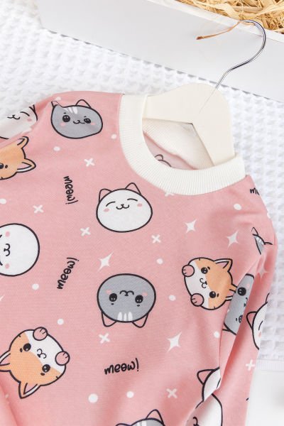 Fiğürlü %100 Pamuk Kız Erkek Bebek Çocuk Pijama Takımı SOMON - 2 Yaş