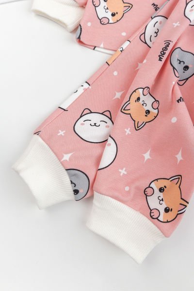 Fiğürlü %100 Pamuk Kız Erkek Bebek Çocuk Pijama Takımı SOMON - 2 Yaş