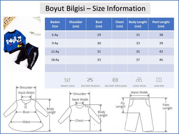 Fare Desenli İkili Erkek Bebek Takım
