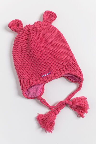 Baby Girl Kulaklıklı 1-4 Yaş Kız Çocuk Bere FUŞYA - 1-4 Yaş