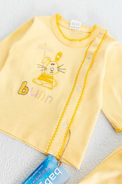 Önden Çıtçıtlı Tavşan Figürlü İkili Bebek Takımı