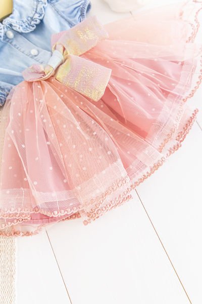 Puantiyeli Tüllü Yazlık Kız Bebek Elbise SOMON - 9 Ay