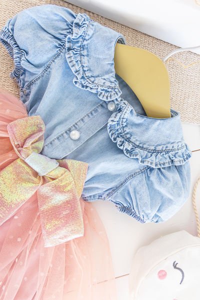 Puantiyeli Tüllü Yazlık Kız Bebek Elbise SOMON - 9 Ay