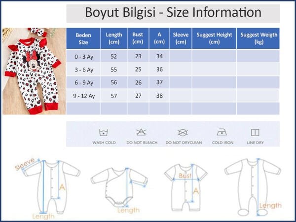 Figürlü Fırfırlı Bandanalı Kız Bebek Tulum