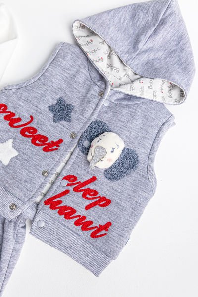 Fil Figürlü Üçlü Yelekli Kız Bebek Takım