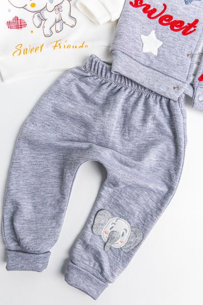 Fil Figürlü Üçlü Yelekli Kız Bebek Takım