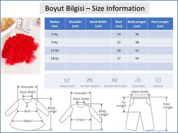 Fiyonklu Güllü Tül Detaylı Şık Dogum Günü Özel Gün Kız Bebek/Çocuk Elbise KIRMIZI - 4 Yaş