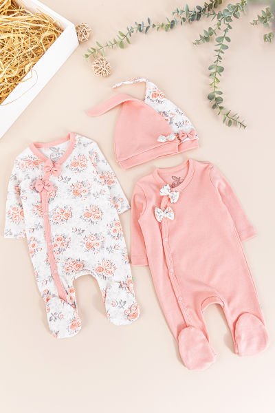 Kız Bebek İkili Uzun Kollu Tulum Takım