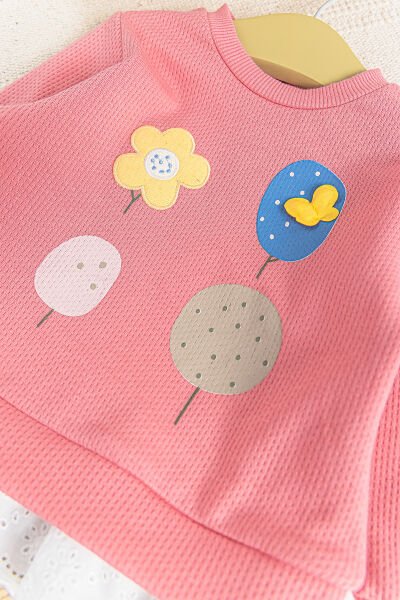 Güpür Detaylı 2'li Kız Bebek Takım