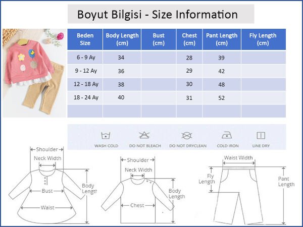Güpür Detaylı 2'li Kız Bebek Takım