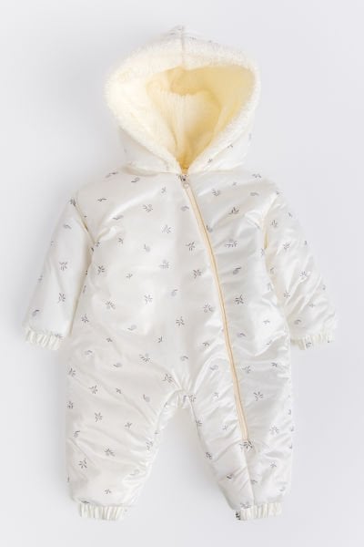 Kapüşonlu Peluş Astarlı Kışlık Kız-Erkek Bebek Astronot-Kozmonot Tulum