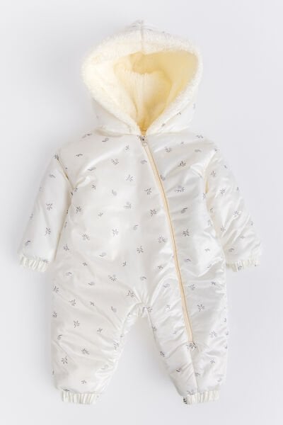 Kapüşonlu Peluş Astarlı Kışlık Kız-Erkek Bebek Astronot-Kozmonot Tulum