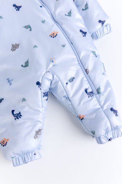 Kapüşonlu Peluş Astarlı Kışlık Kız-Erkek Bebek Astronot-Kozmonot Tulum MAVİ - 18-24 AY