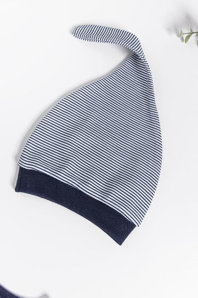 Palmiye Desenli 2'li Uzun Kollu Erkek Bebek Tulum LACİVERT - 3-6 AY