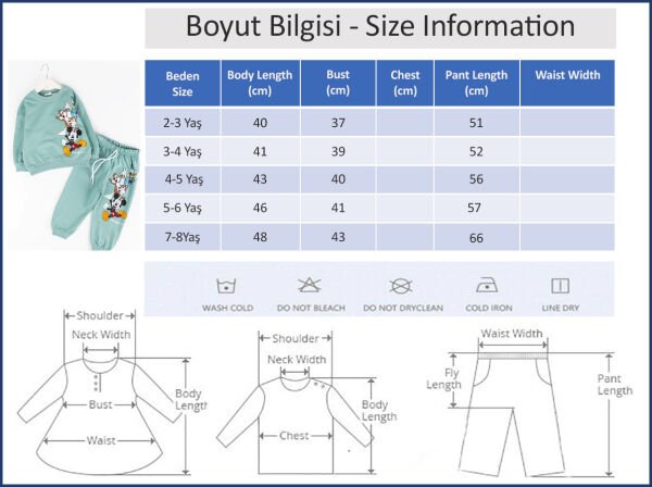 Orijinal Marka Sevimli Hayvanlar Figürlü 2'li Kız/Erkek Çocuk Eşofman Takım