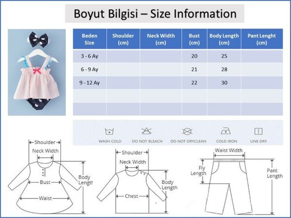 Kız Bebek Elbise Puantiye Bandanalı Üçlü Elbise Seti