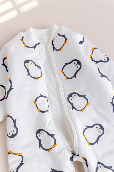 Elyaf Dolgulu 2,5 Tog Pamuklu Penye Astarlı Kız /Erkek Çocuk Uyku Tulumu KREM - 4 Yaş