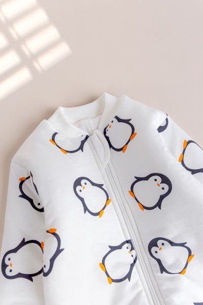 Elyaf Dolgulu 2,5 Tog Pamuklu Penye Astarlı Kız /Erkek Çocuk Uyku Tulumu KREM - 4 Yaş