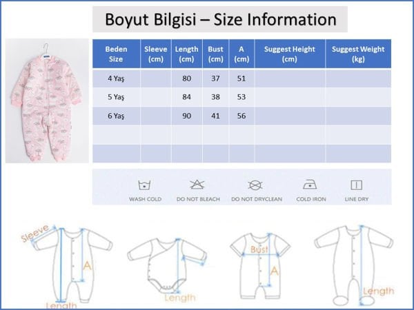 Tavşan Desenli Kız Çocuk Uyku Tulumu