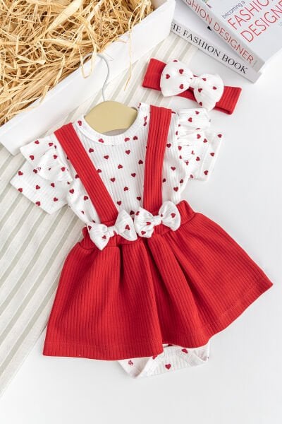 Kız Bebek Fiyonklu Bandanalı Yazlık %100 Pamuk Şık Elbise Etek Jile Dogum Günü Özel Gün Takım