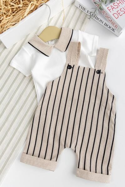 Erkek Bebek %100 PamukYazlık Salopet Tulum Set