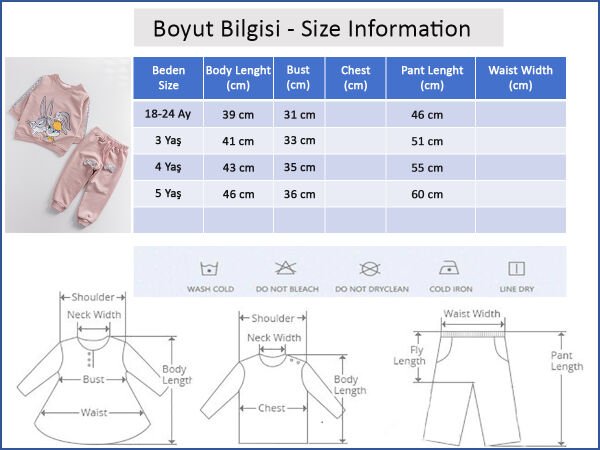 Tavşan Figürlü Pul Payetli Kız Çocuk Eşofman Takımı