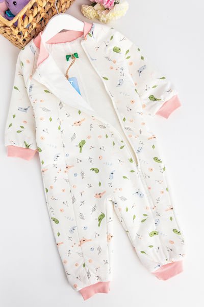 Kuş Desenli Kız Bebek-Çocuk Uyku Tulumu